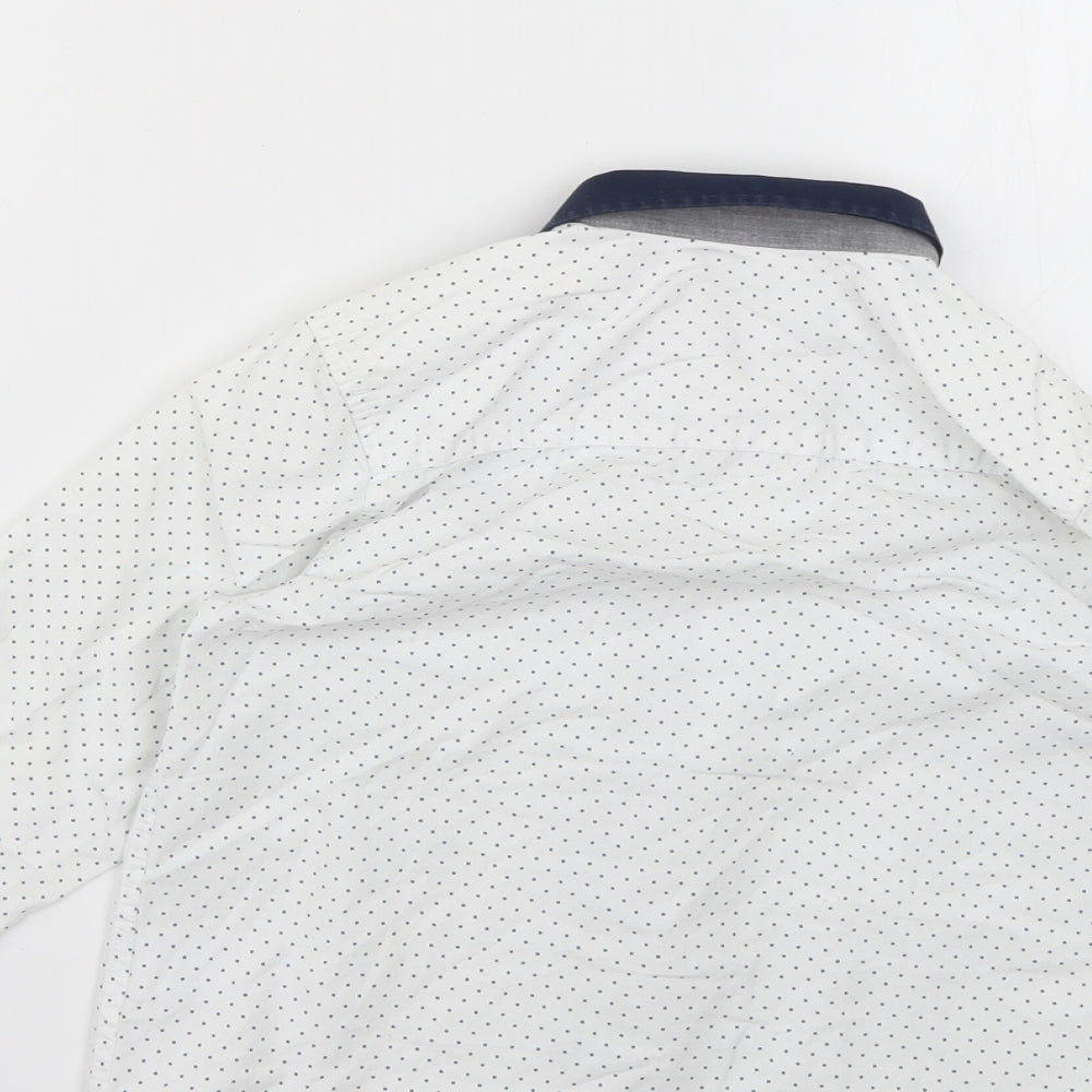 t5he spit5alfields shirt5 co Boys White Polka Dot  Basic Button-Up Size 5-6 Years