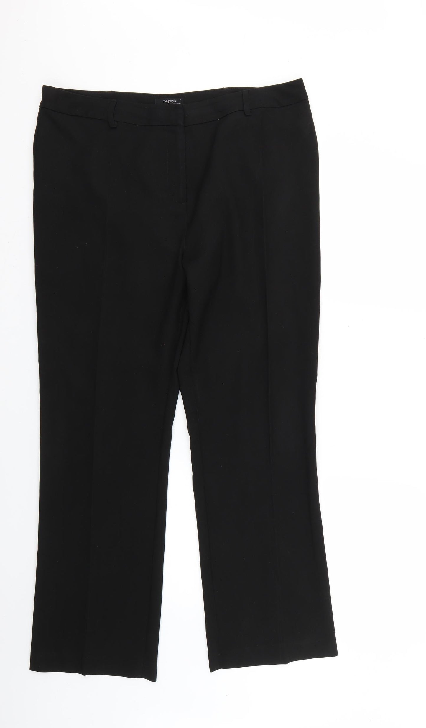 Papaya Womens Black   Trousers  Size 14 L26 in