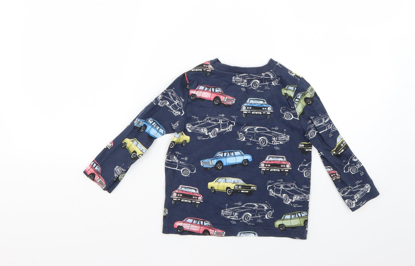 F&F Boys Blue Geometric  Basic T-Shirt Size 2-3 Years