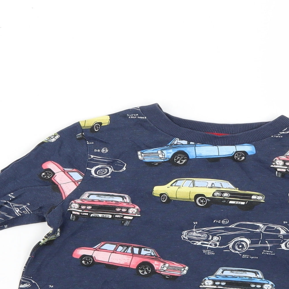 F&F Boys Blue Geometric  Basic T-Shirt Size 2-3 Years
