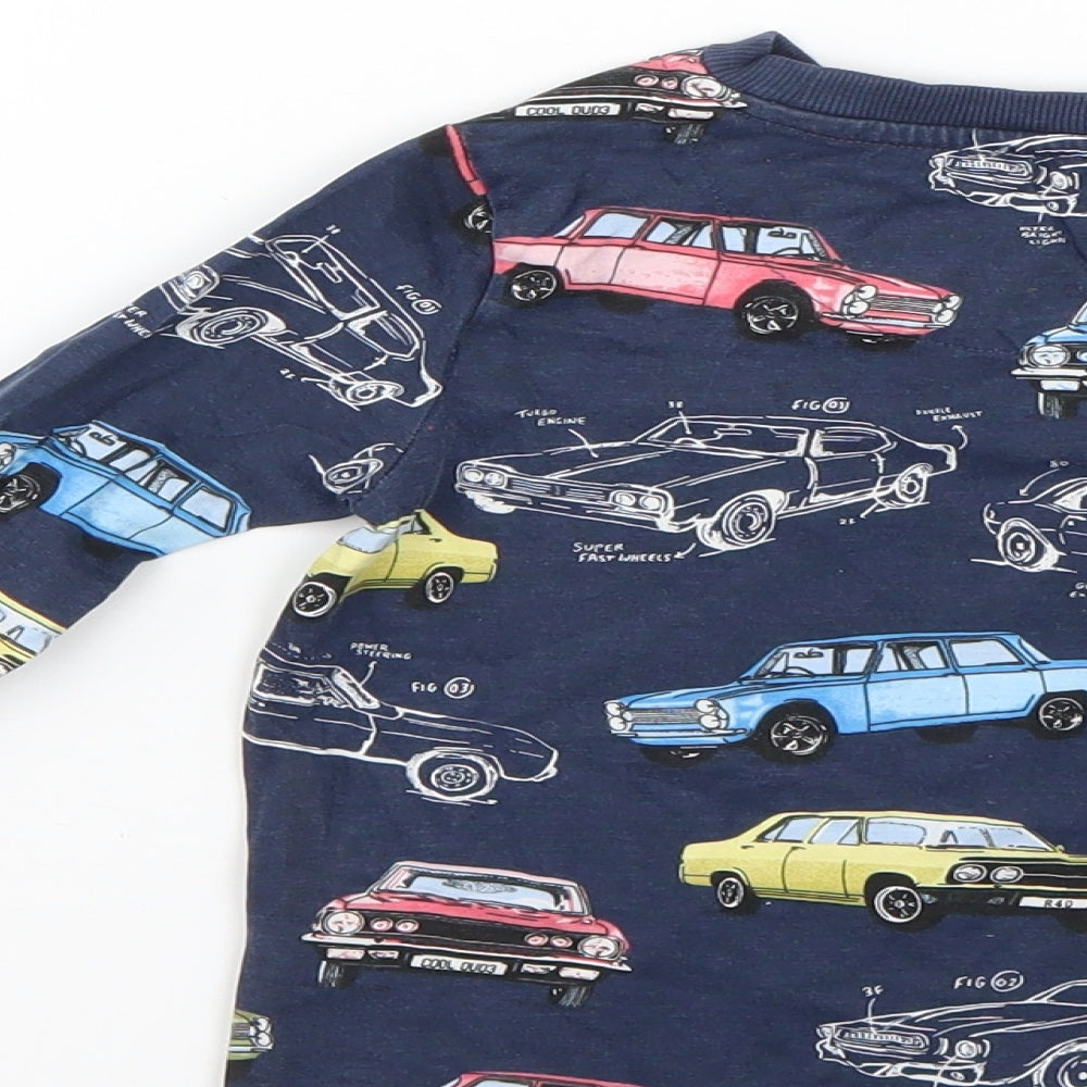F&F Boys Blue Geometric  Basic T-Shirt Size 2-3 Years
