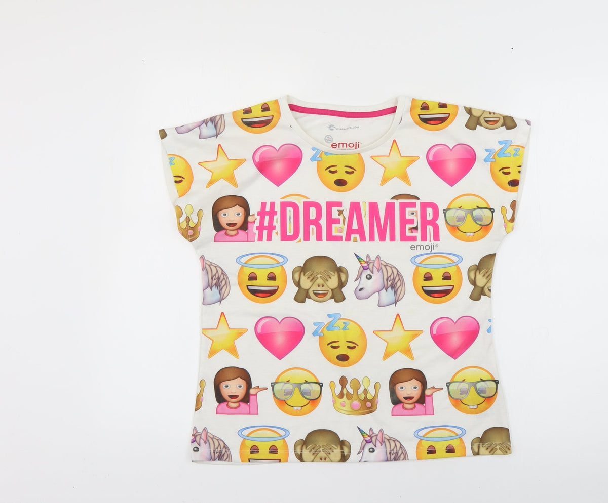 character.com Girls Multicoloured Geometric  Basic T-Shirt Size 11-12 Years