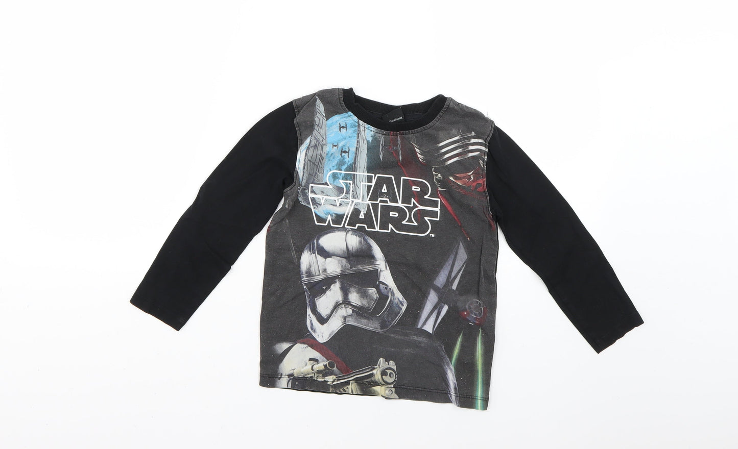 George Boys Black   Basic T-Shirt Size 4-5 Years
