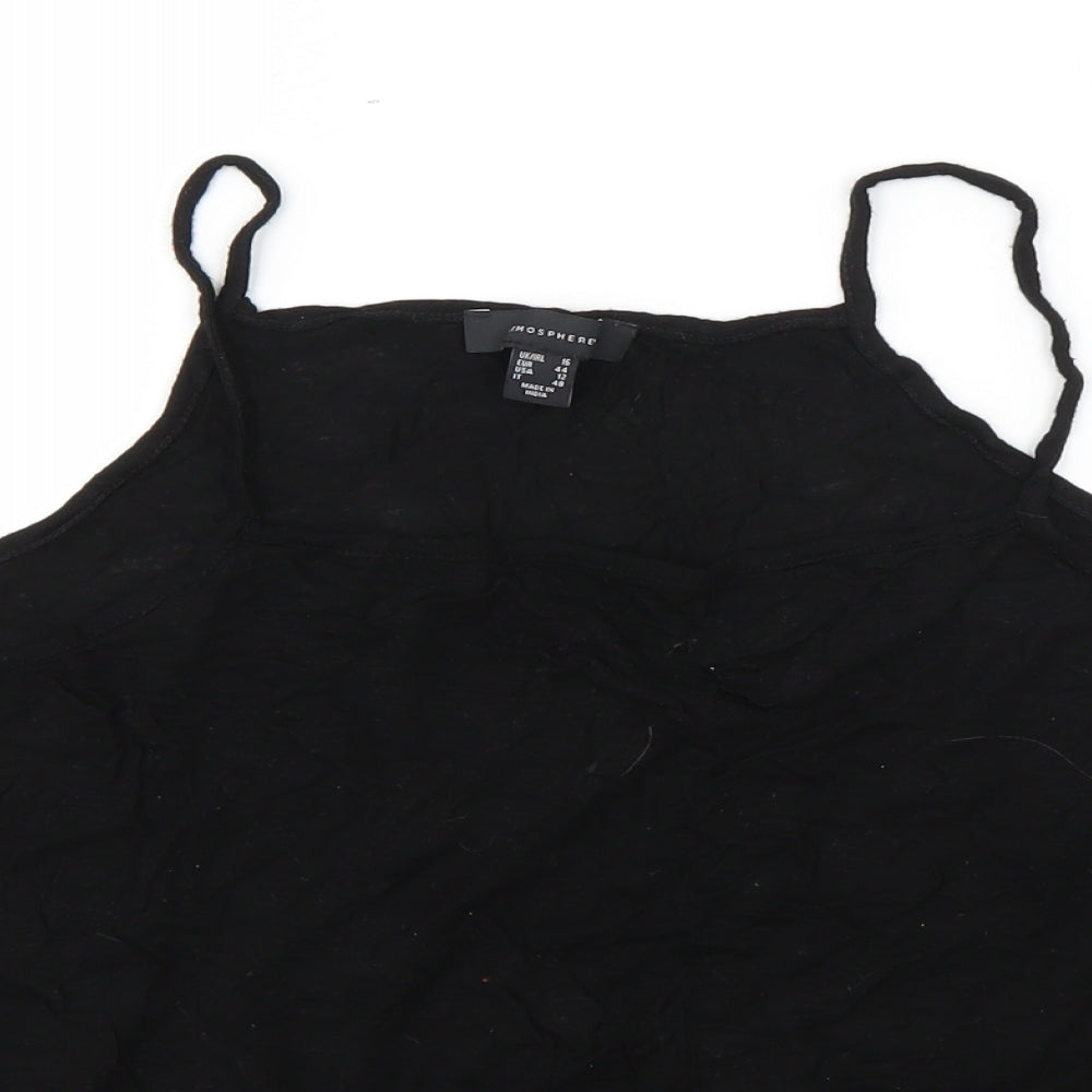 Atmosphere Womens Black   Basic T-Shirt Size 16