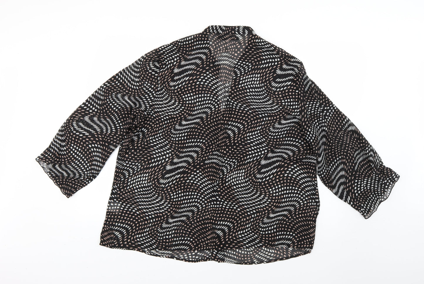 just elegance Womens Black Polka Dot  Basic Blouse Size 2