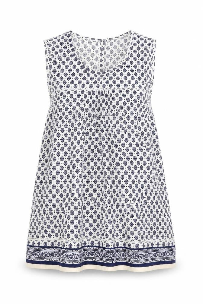 F&F Womens Blue Floral  Basic Tank Size 6