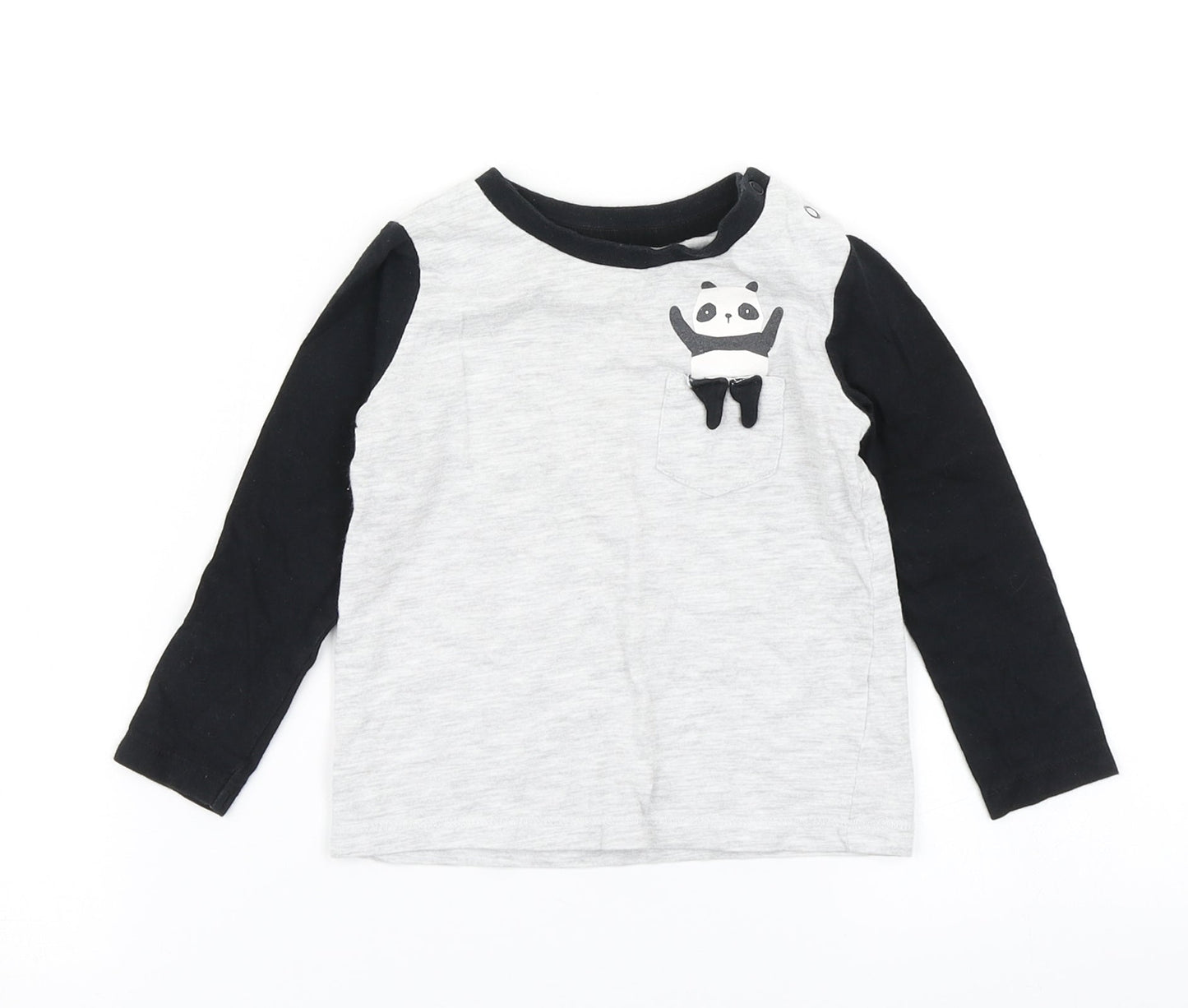 Fred & Flo Boys Grey   Basic T-Shirt Size 12-18 Months