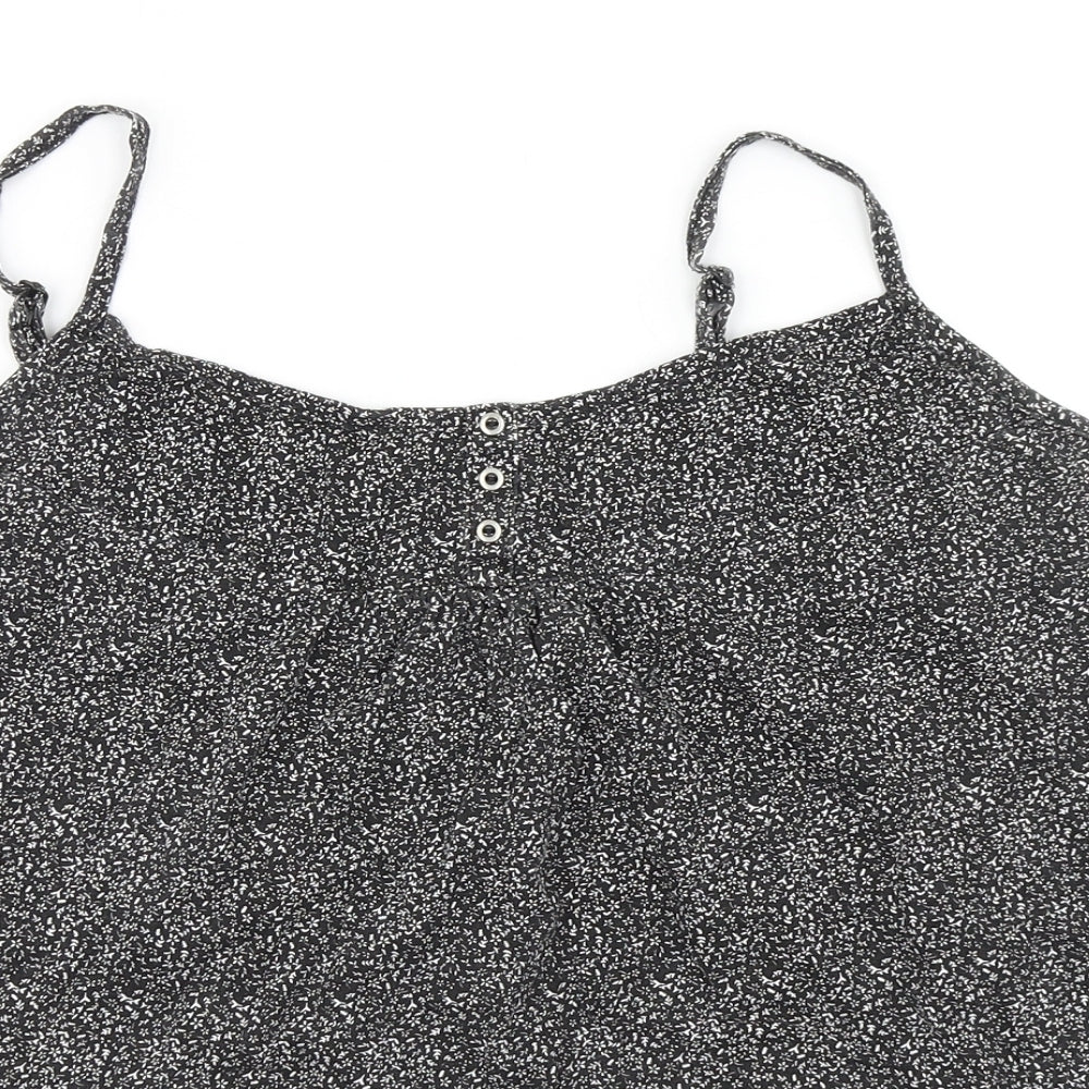 Authentics Womens Black Floral  Camisole T-Shirt Size 16