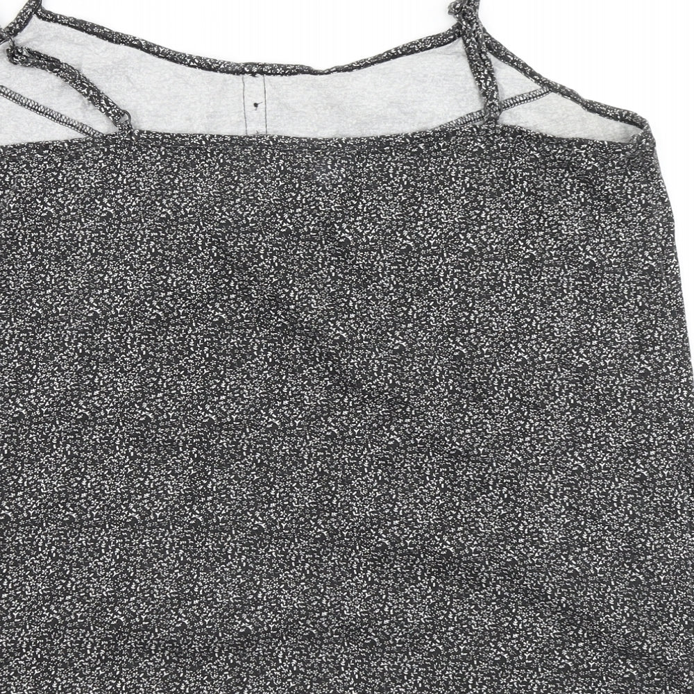 Authentics Womens Black Floral  Camisole T-Shirt Size 16