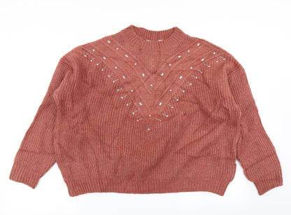 Next Womens Brown  Knit Pullover Jumper Size L