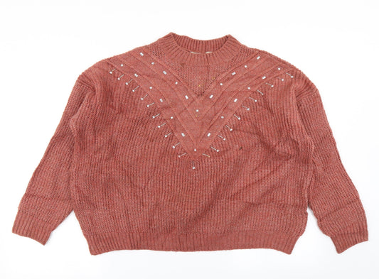NEXT Womens Brown  Knit Pullover Jumper Size L