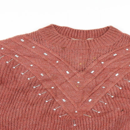 Next Womens Brown  Knit Pullover Jumper Size L