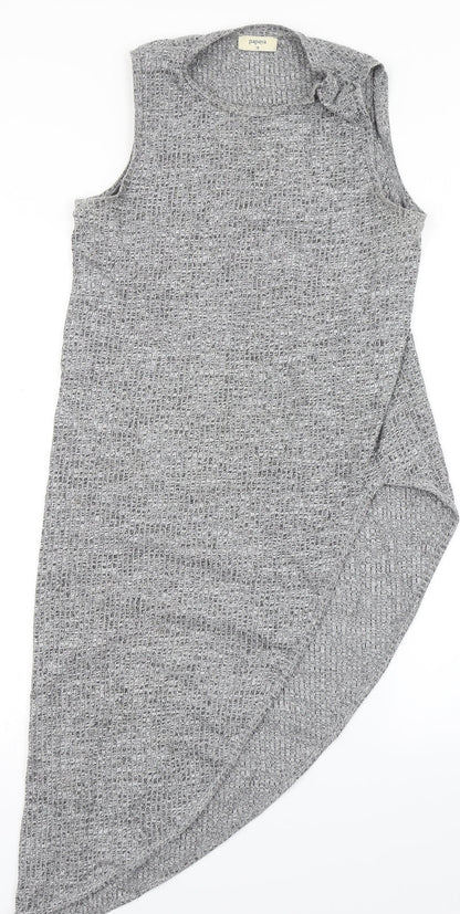 Preloved Papaya Womens Grey   Basic Tank Size 10  - Longline - Front