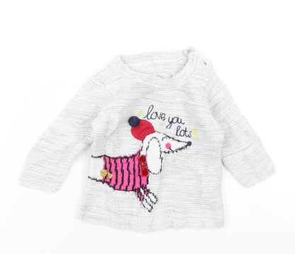 George Girls Grey  Knit Pullover Jumper Size 0-3 Months
