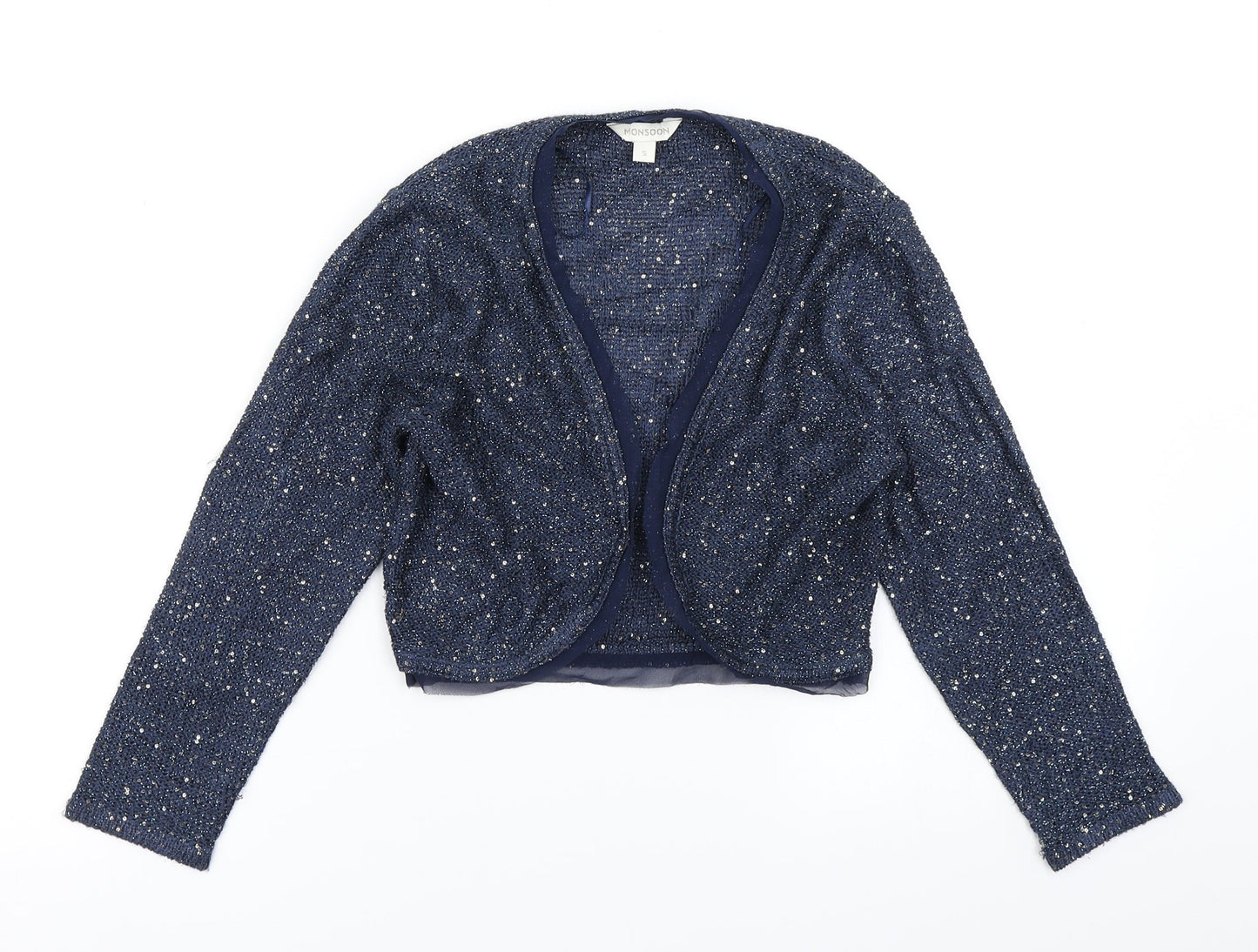 Monsoon Womens Blue  Knit Cardigan Jumper Size S