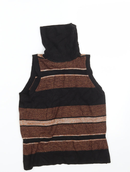Suchita Womens Brown Striped Knit Pullover Jumper Size 4