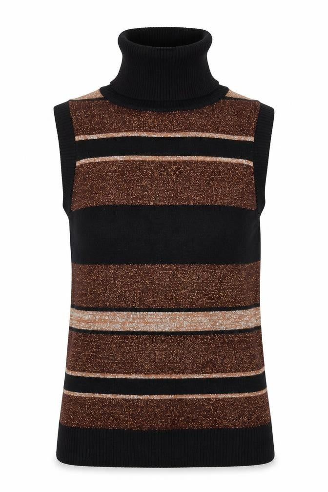 Suchita Womens Brown Striped Knit Pullover Jumper Size 4