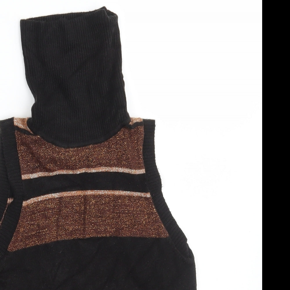 Suchita Womens Brown Striped Knit Pullover Jumper Size 4