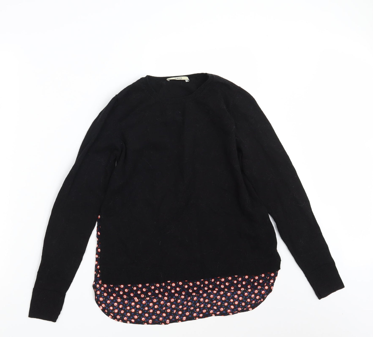 Oasis Womens Black Polka Dot  Pullover Jumper Size S