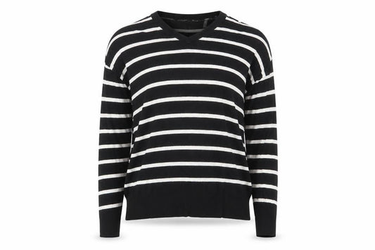 Primark Womens Black Striped  Pullover Sweatshirt Size 6