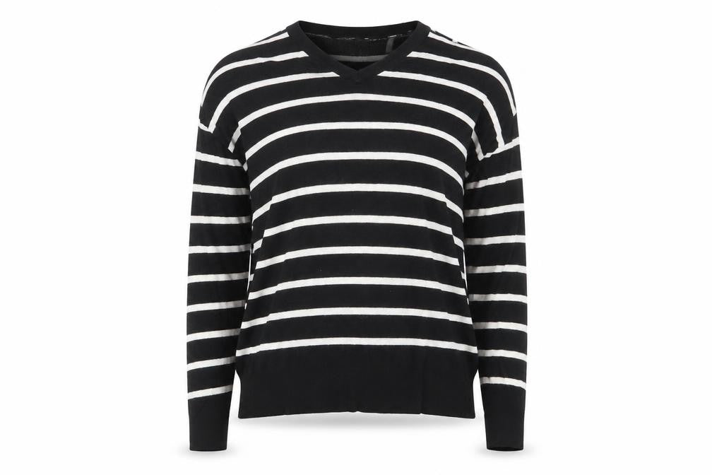 Primark Womens Black Striped  Pullover Sweatshirt Size 6