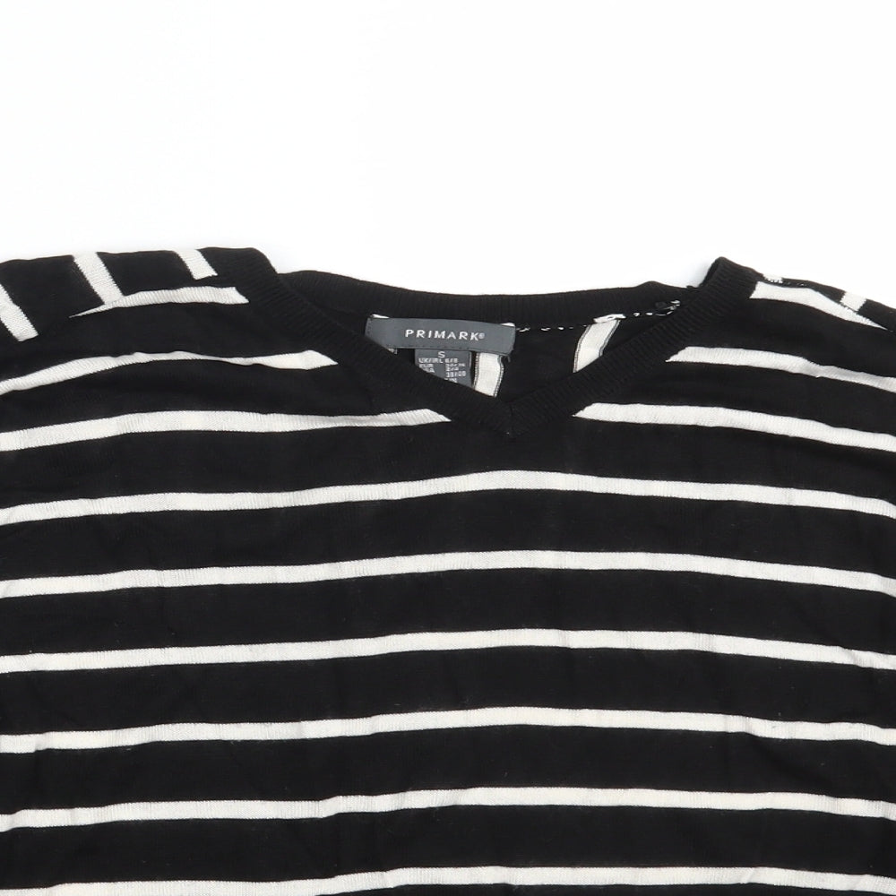 Primark Womens Black Striped  Pullover Sweatshirt Size 6