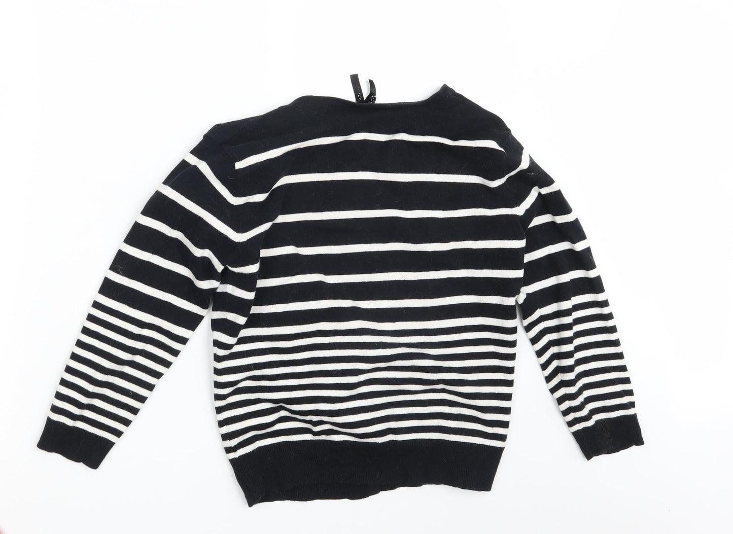 Atmosphere Womens Black Striped Knit Cardigan Jumper Size 14
