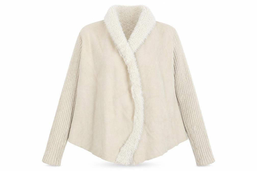 Atmosphere Womens Beige  Knit Wrap Jumper Size S