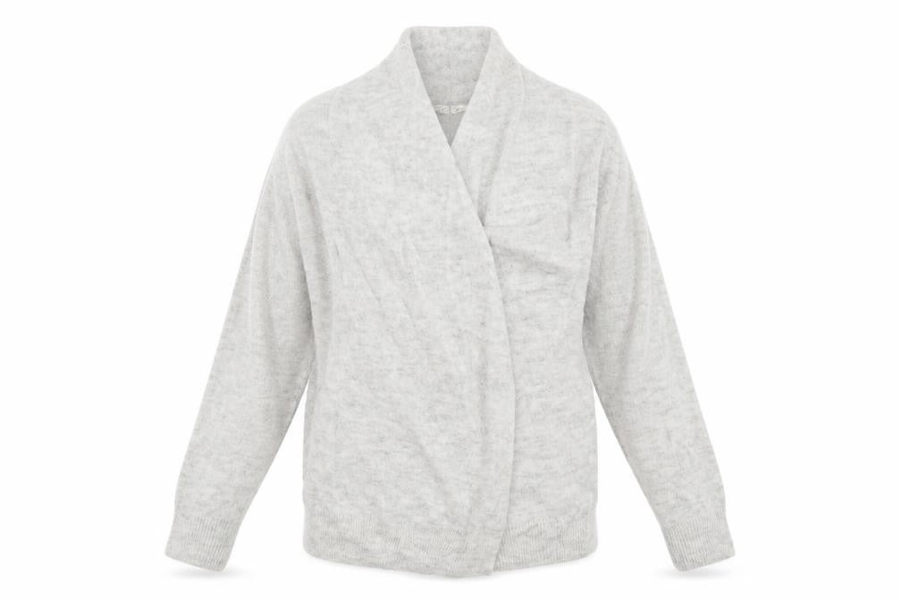 H&M Womens Grey  Knit Wrap Jumper Size S