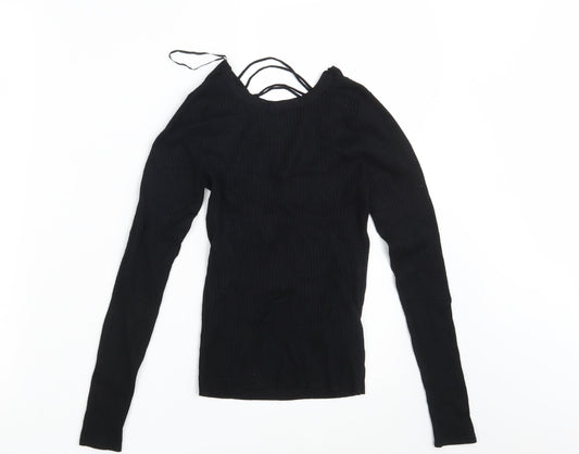 New Look Womens Black  Knit Pullover Jumper Size 6