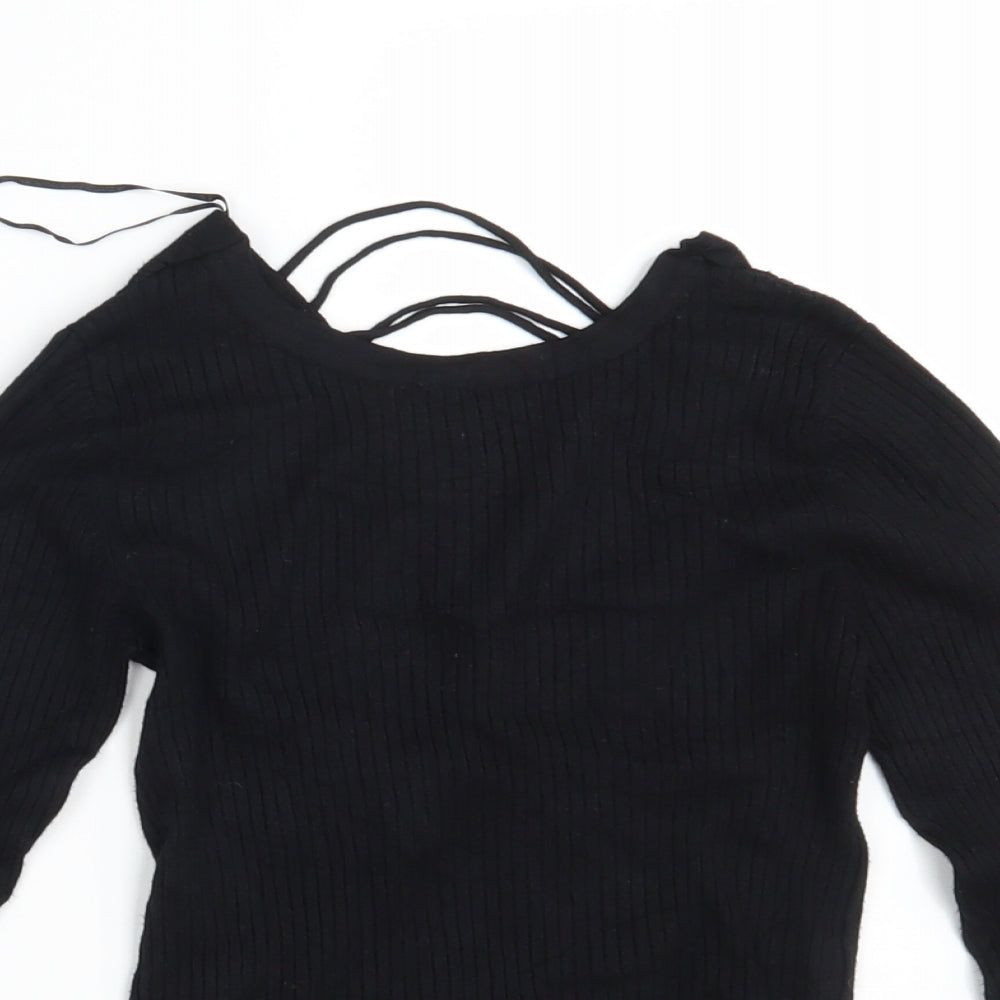 New Look Womens Black  Knit Pullover Jumper Size 6