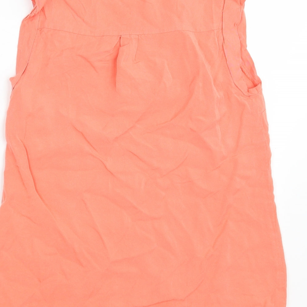 Oasis Womens Orange Floral  Basic Blouse Size 8