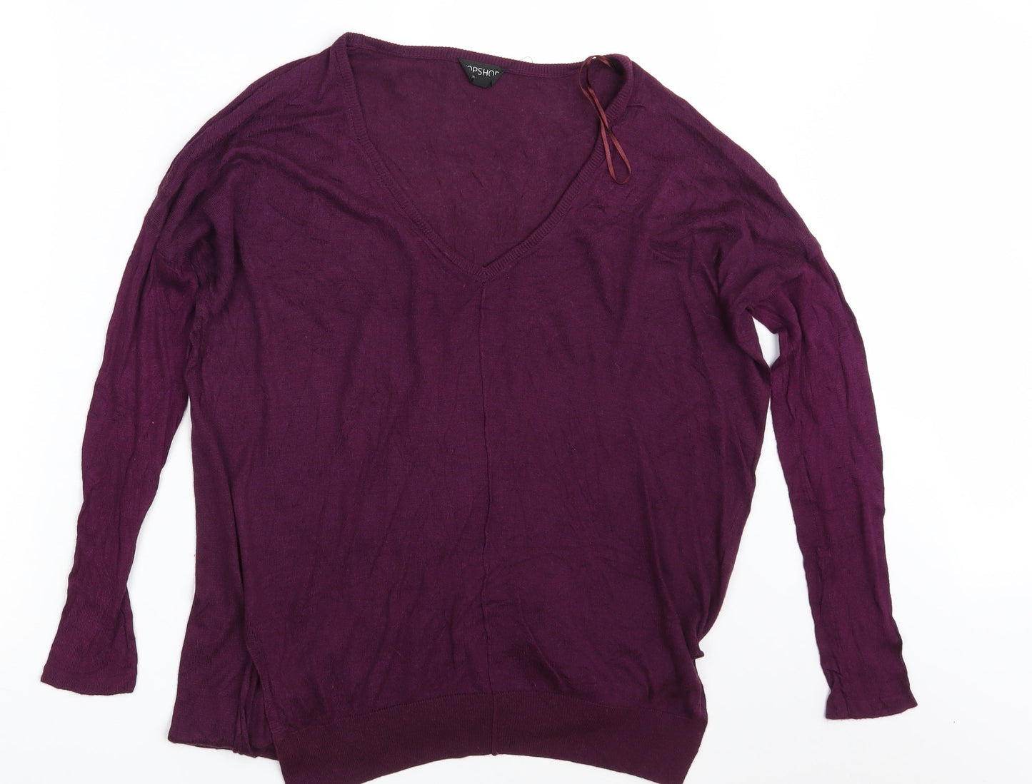 Topshop Womens Purple  Knit Pullover Sweatshirt Size 8
