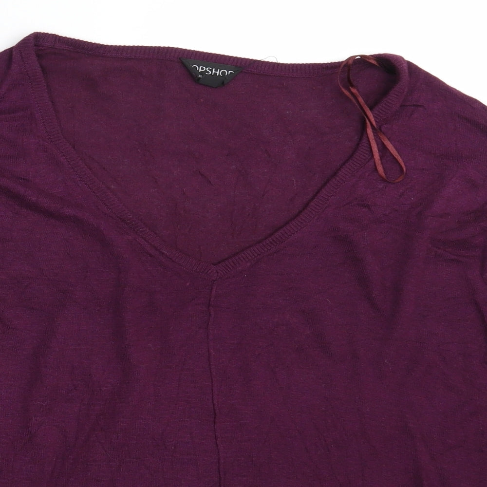 Topshop Womens Purple  Knit Pullover Sweatshirt Size 8