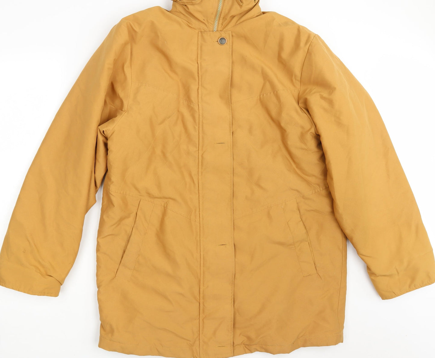 Doxon Womens Yellow   Overcoat Coat Size 14