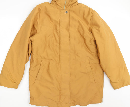 Doxon Womens Yellow   Overcoat Coat Size 14