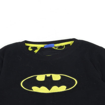 Preloved Batman Boys Black  Fleece  Pyjama Top Size 7-8 Years - Detail