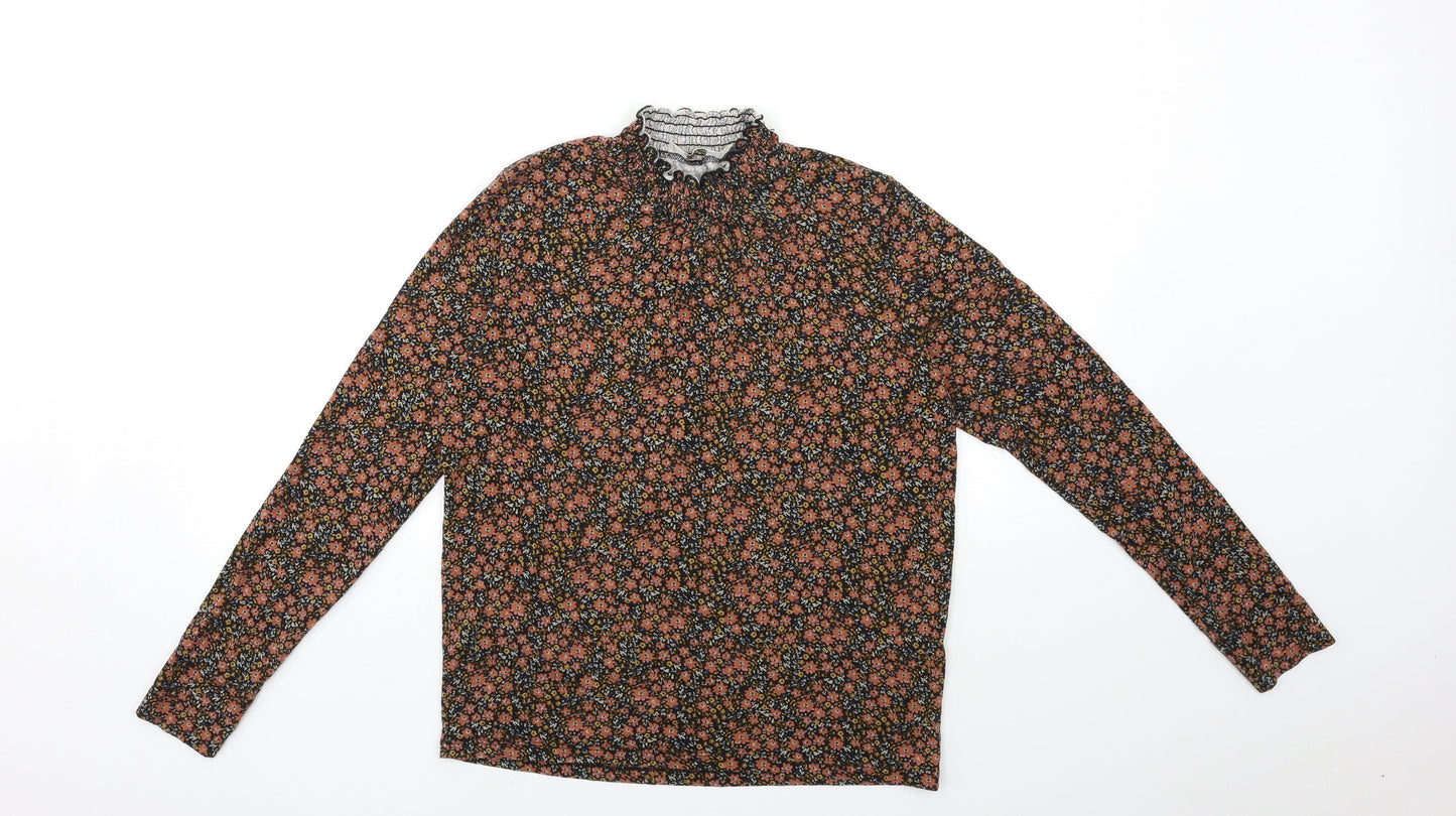 Cream Womens Red Floral  Basic Blouse Size S