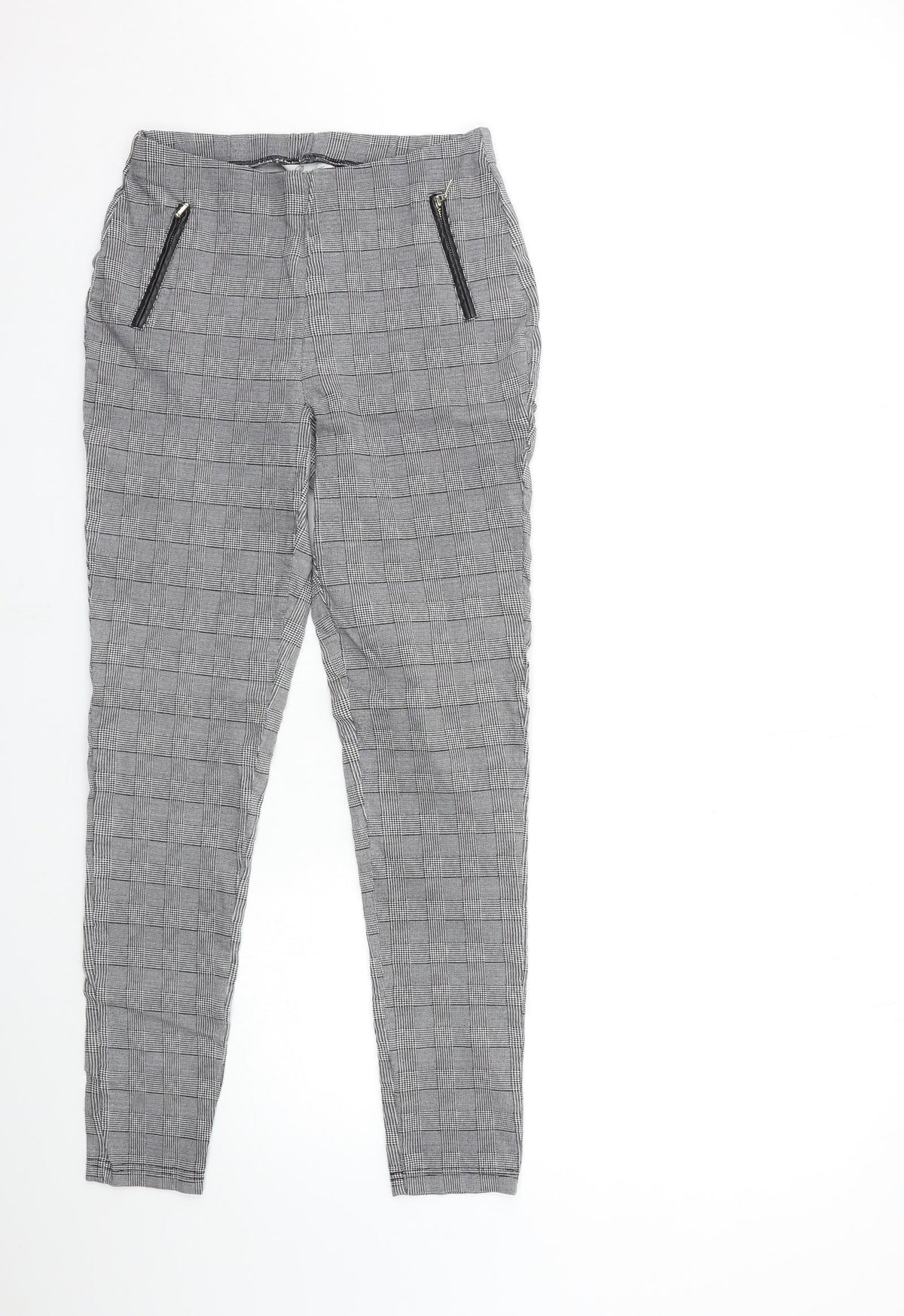 Peacocks Womens Green Check  Trousers  Size 10 L28 in