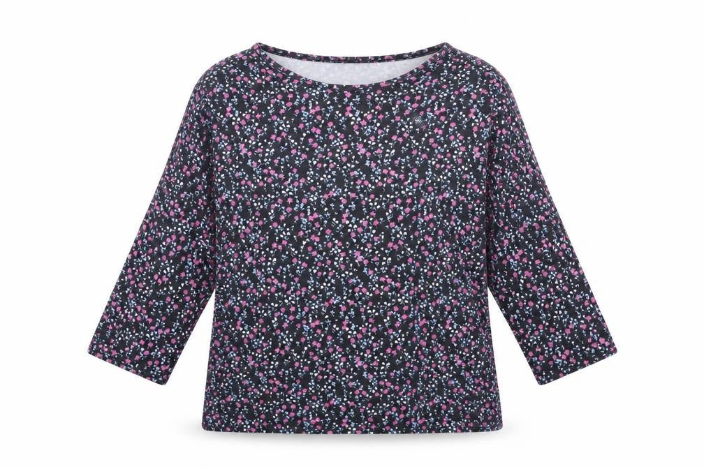 Oasis Womens Black Floral  Basic T-Shirt Size S