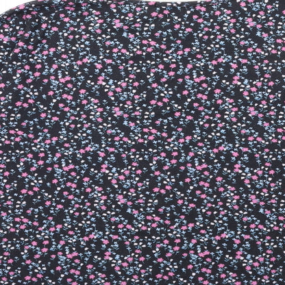 Oasis Womens Black Floral  Basic T-Shirt Size S