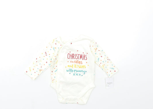 Nutmeg Baby White Geometric  Babygrow One-Piece Size 0-3 Months
