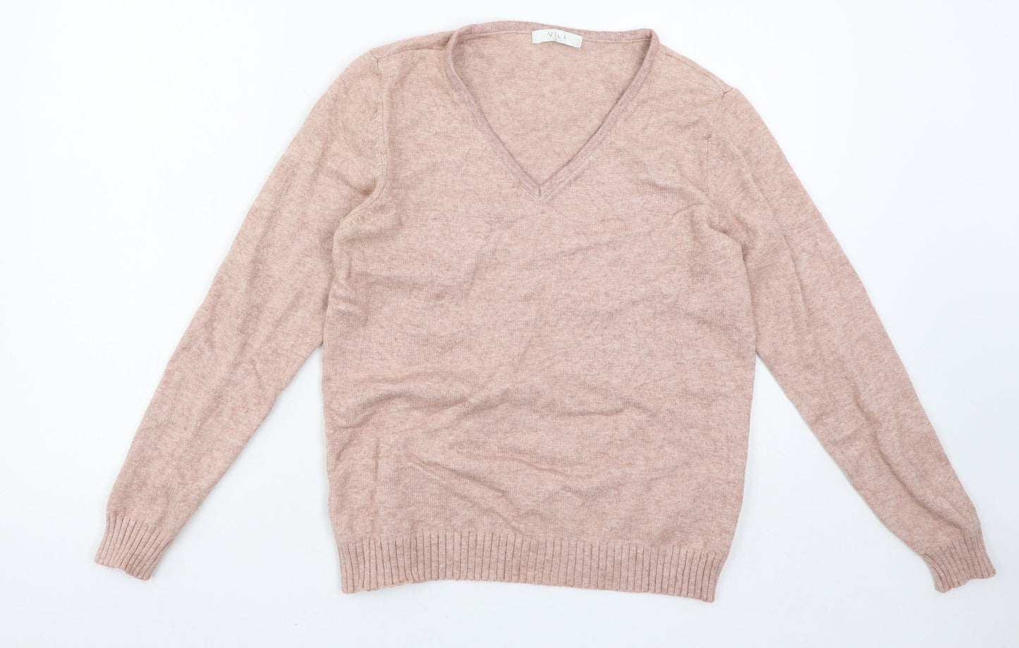 VILA Womens Pink  Knit Pullover Jumper Size L