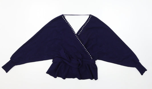 Blue Vanilla Womens Blue  Knit Pullover Jumper Size M