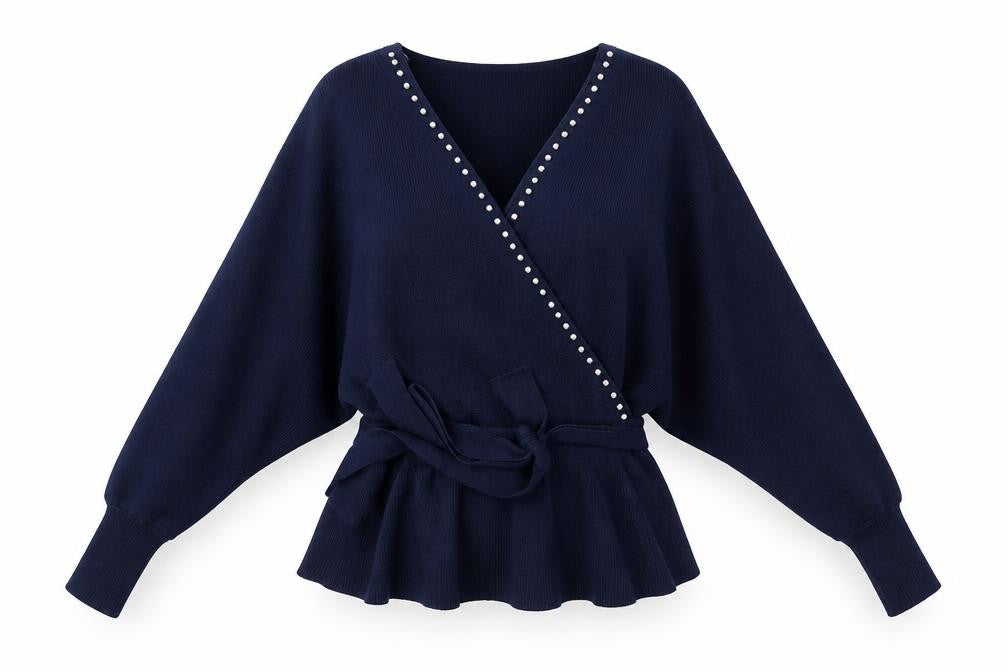 Blue Vanilla Womens Blue  Knit Pullover Jumper Size M