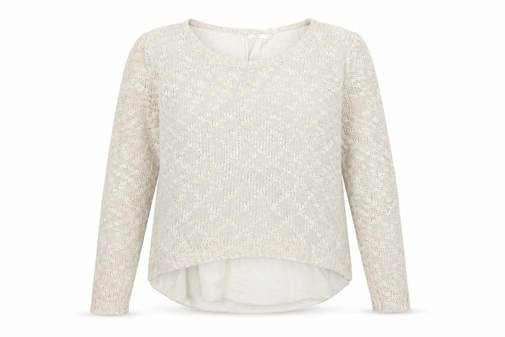 Cherry Womens Ivory  Knit Cardigan Jumper One Size