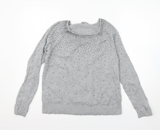 Peacocks Womens Grey  Knit Pullover Jumper Size 12