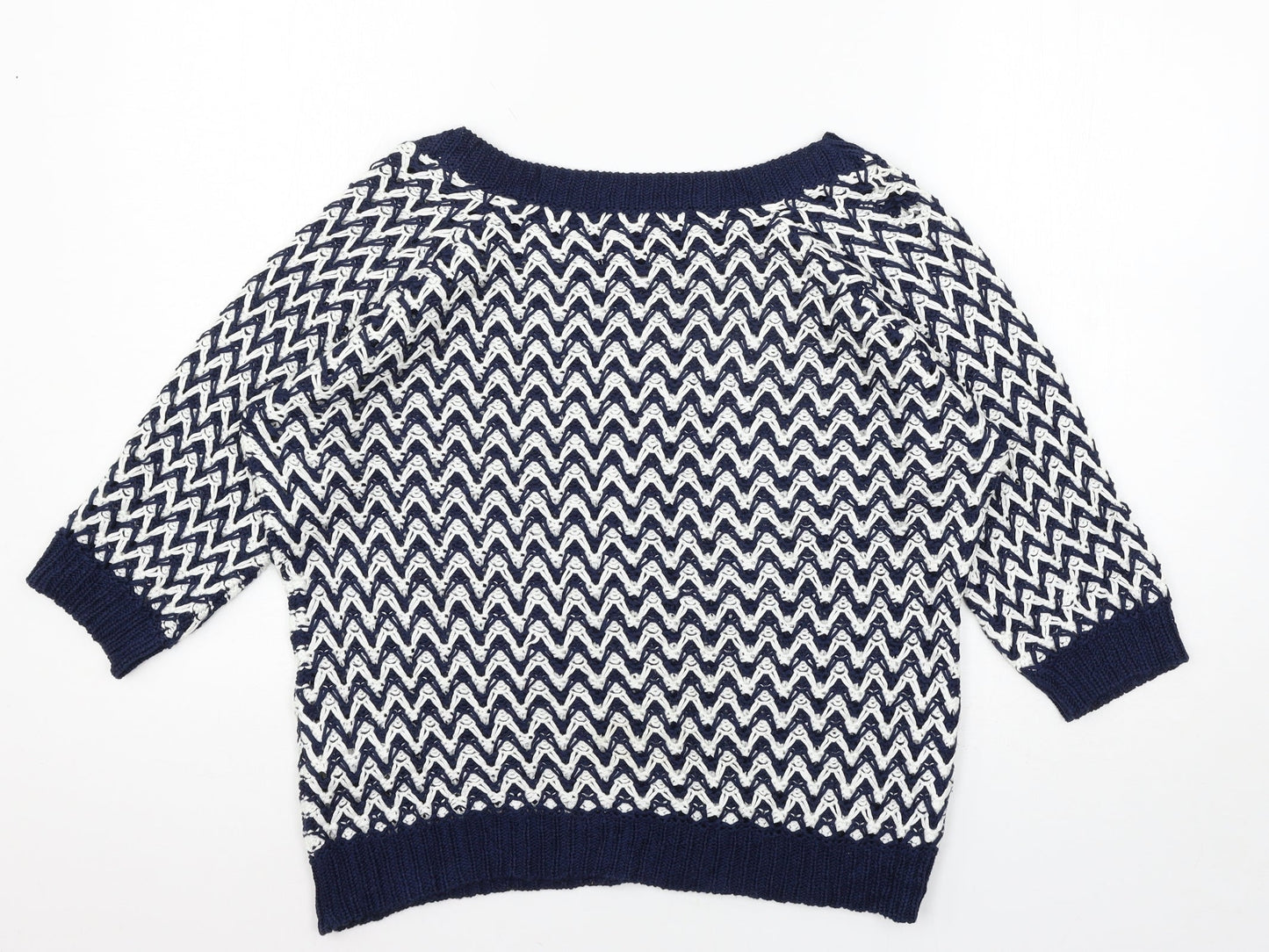 Per Una Womens Black Geometric Knit Pullover Jumper Size 16