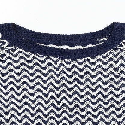 Preloved Per Una Womens Black Geometric Knit Pullover Jumper Size 16 - Detail