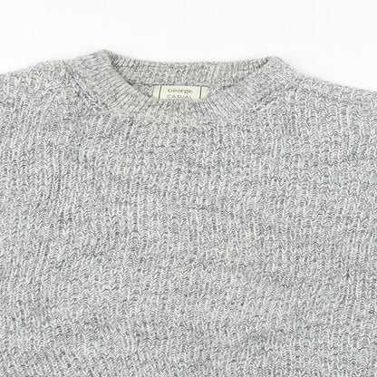 Preloved George Womens Grey  Knit Pullover Jumper Size L - Detail